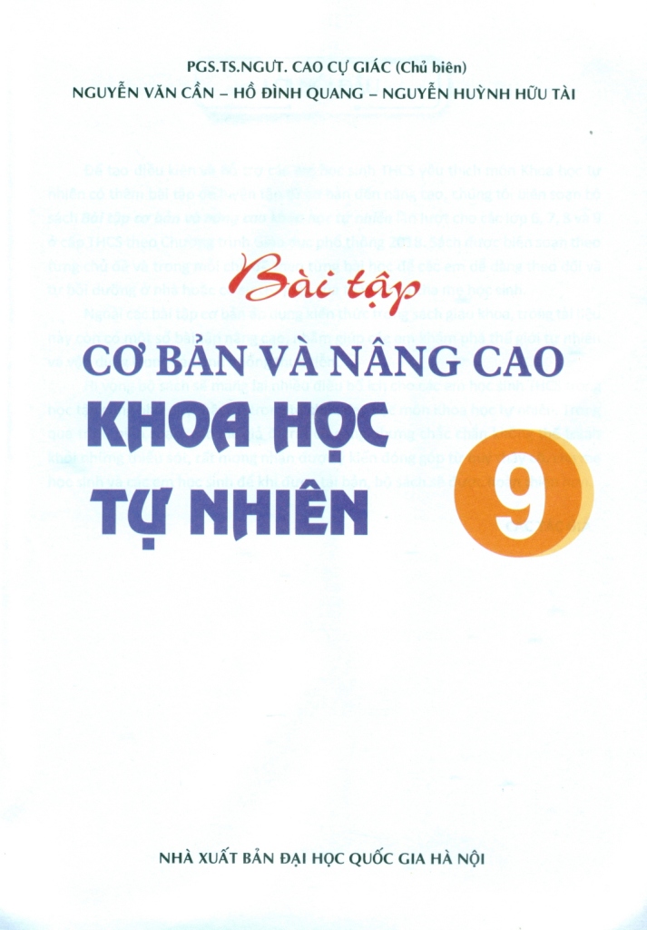 BÀI TẬP CƠ BẢN VÀ NÂNG CAO KHOA HỌC TỰ NHIÊN LỚP 9 (Theo chương trình GDPT mới)